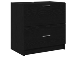 Conjunto 1 Armário De Banheiro Vidaxl Preto Derivados De Madeira (59 X 37 X 59 Cm)