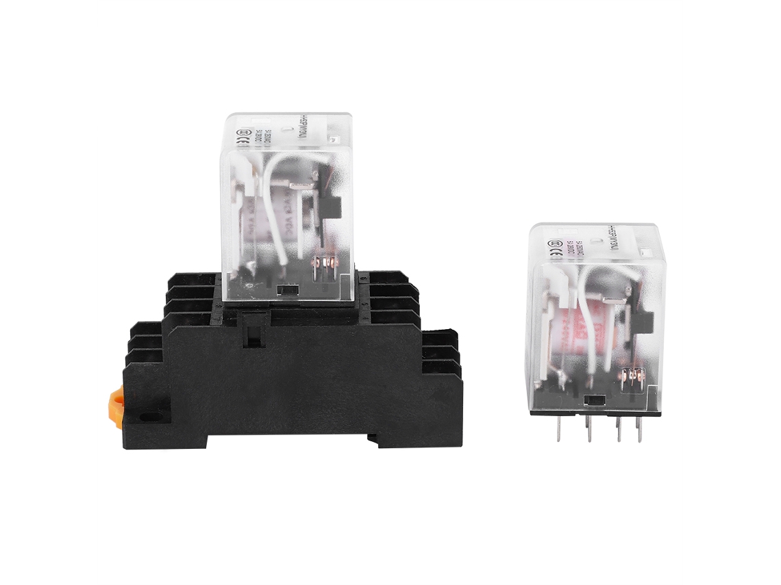 Relé Electromagnético Intermedio Pequeño Hh53p 24vdc 220vac 11 Pines Con Base My3nj
