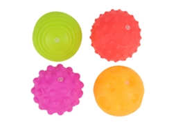 4pcs Bolas De Aperto Para Bebê Coloridas Melodia Cognição Brinquedos De Aprendizagem Precoce Para Crianças