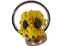 Luminária Noturna Flor Dourada Com Controle Por Toque E Carregamento