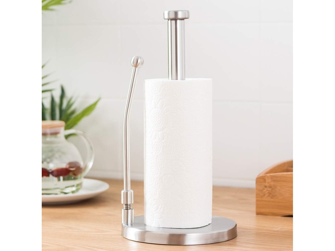Suporte De Armazenamento Ftvogue, Porta Toalhas De Rolo Em Aço Inoxidável, 32, 5cm De Altura E 17cm Base, Design