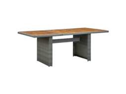 Vidaxl Mesa De Jardim Vime Pe/madeira Acácia Maciça Cinzento-claro