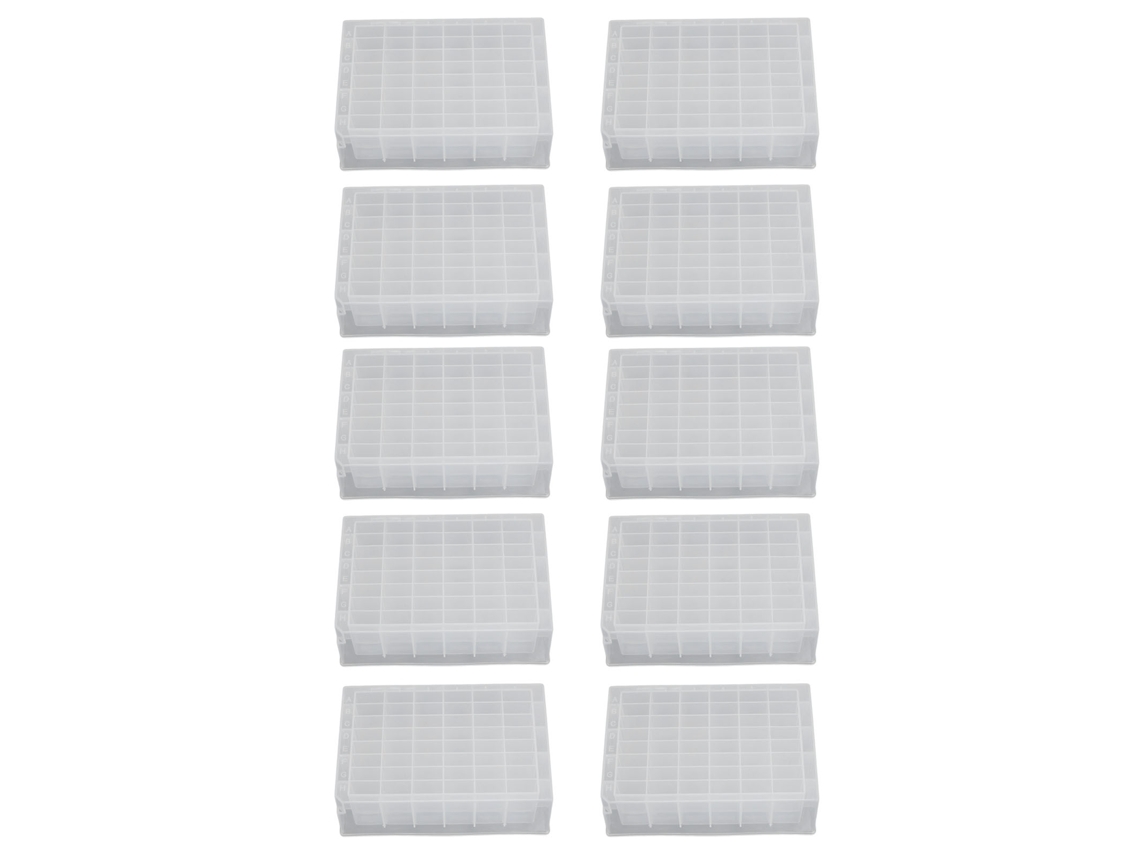 10 Placas De Polipropileno Transparente Com 48 Poços, 2 Ml E 41 Mm De Altura.