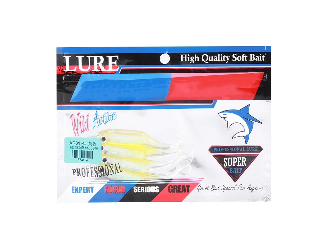 Lure Soft Bait (bionic Fish Lure, Simulation Fake Bait) Tpr Two-color Soft Bait 70mm/2g Paddle Tail Soft Bait 4pcs Ar31