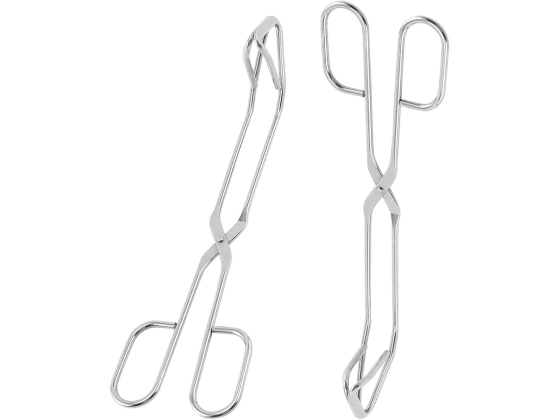 Pinças Para Churrasco Toyandona Em Aço Inoxidável Prateado, Conjunto De 2 Peças, Resistentes Ao Calor, Confortáveis De