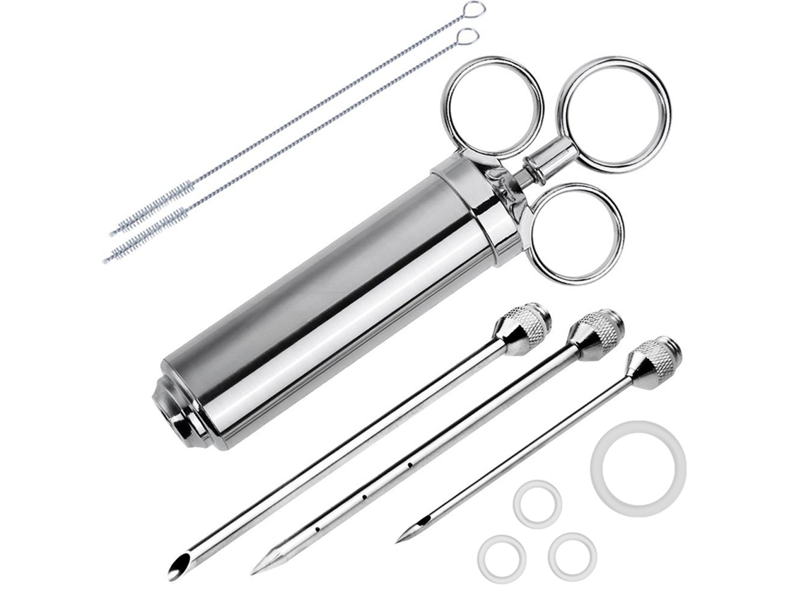 Injetor de Marinada de Carne Inox com Agulhas para Churrasco S/MARCA