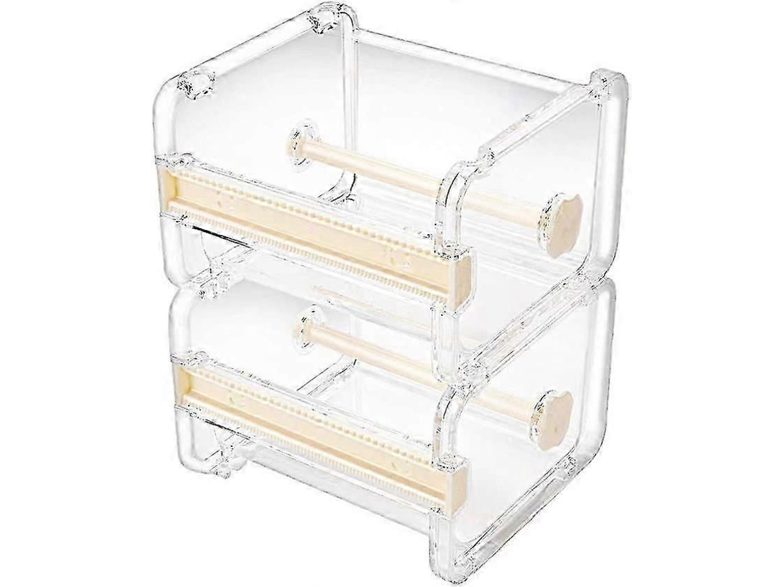 2025 Conjunto de 2 Dispensadores Transparentes Visíveis Fita Adesiva Washi para Mesa, Cortador Fita, Suporte P Ara Rolo GOKOCO