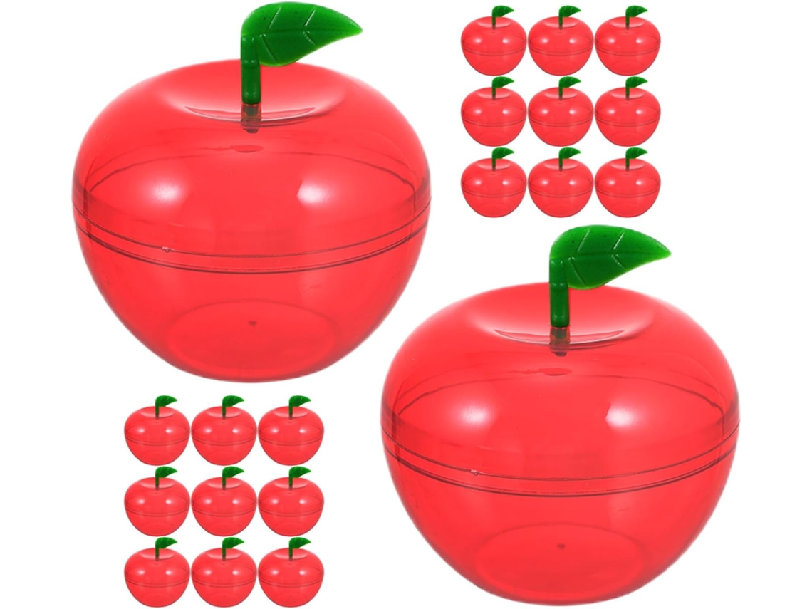 Conjunto De 20 Recipientes Plásticos Em Formato Maçã Da Homsfou, Ideais Para Doces E Festas De Natal, Além De Encontros