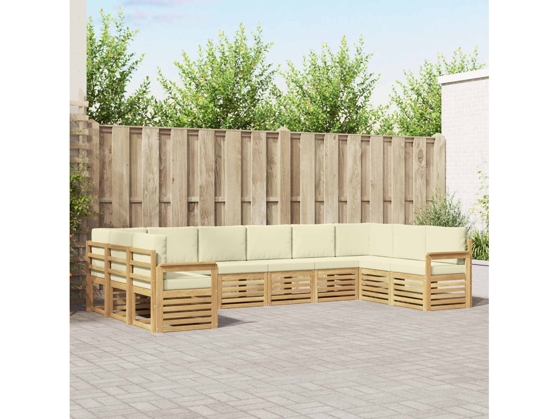 Vidaxl Conjunto De Sofás Para Exterior 7 Unid. Branco E Creme