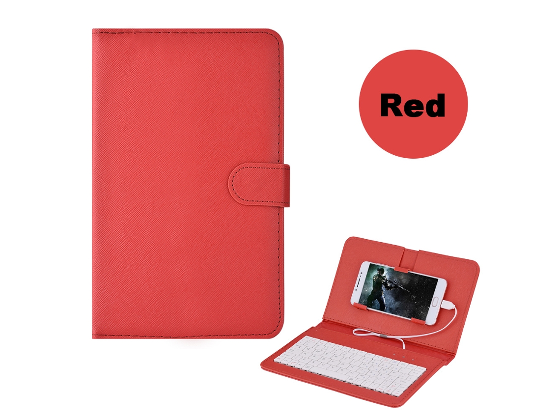 Capa LAXISCREED Android com Suporte Teclado Vermelha