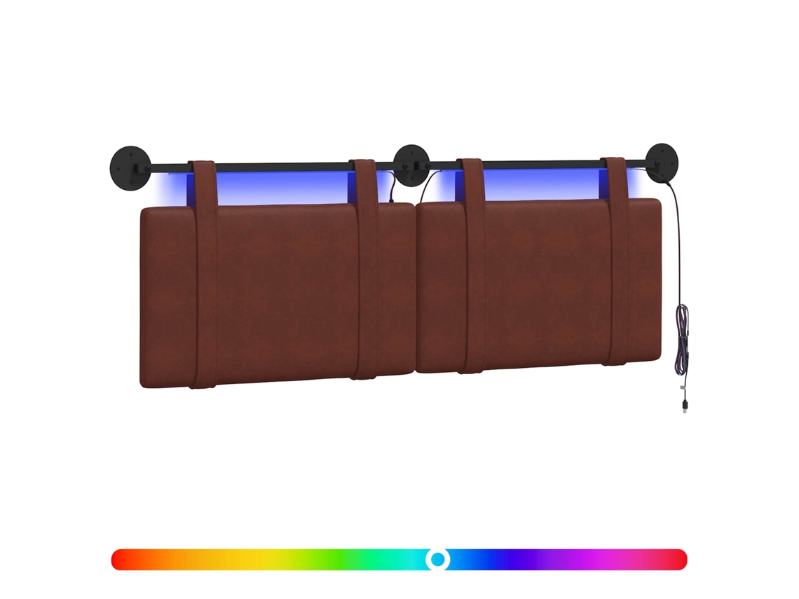 Conjunto 1 Cabeceira Moderna Vidaxl Castanho Couro Sintético (150 X 55 X 5 Cm)