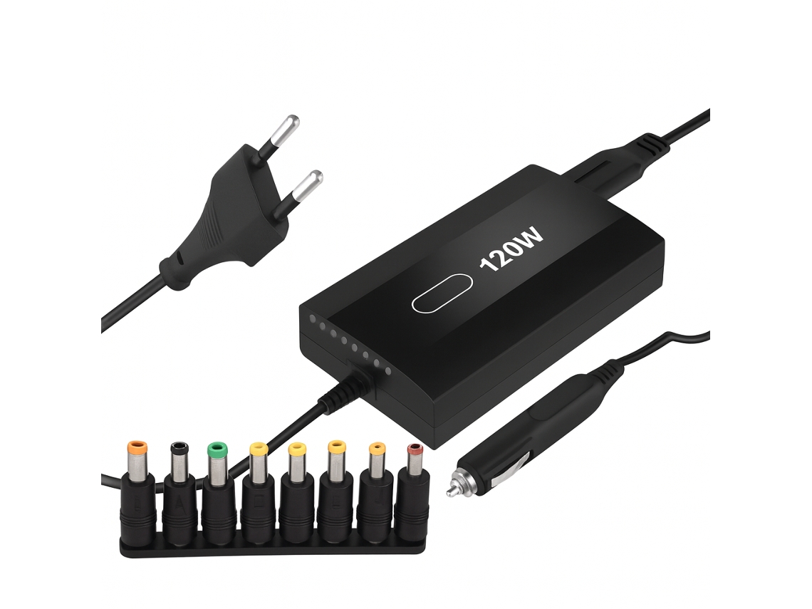 Carregador Universal 120w Para Computador Portátil Múltiplos Conectores Andowl Q A23 Preto