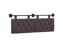 Vidaxl Cabeceira Suspensa Marrom Escuro 150 X 55 X 7 Cm Tecido