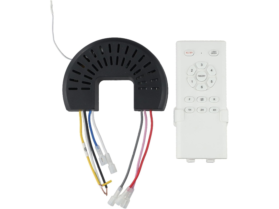Kit De Controle Remoto Para Ventilador Teto Com Luz E Inversor Dc, 90-265v, 6 Velocidades, Alcance De 30m, Timer, Função