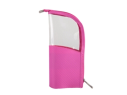 Bolsa De Viagem Para Pincéis De Maquiagem Impermeável (vermelho Rosa) Com Compartimento Elástico E Zíper Suave