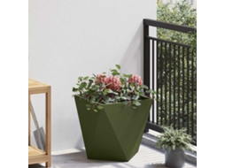 Vidaxl Floreira Verde Oliva 40 X 40 X 40 Cm Aço