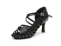 Tênis de dança de salto alto para iniciantes, com sola antiderrapante e confortável, preto, 7 cm