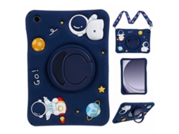 Capa Para Samsung Galaxy Tab A9 Plus Com Estampa De Astronauta E Suporte, Azul