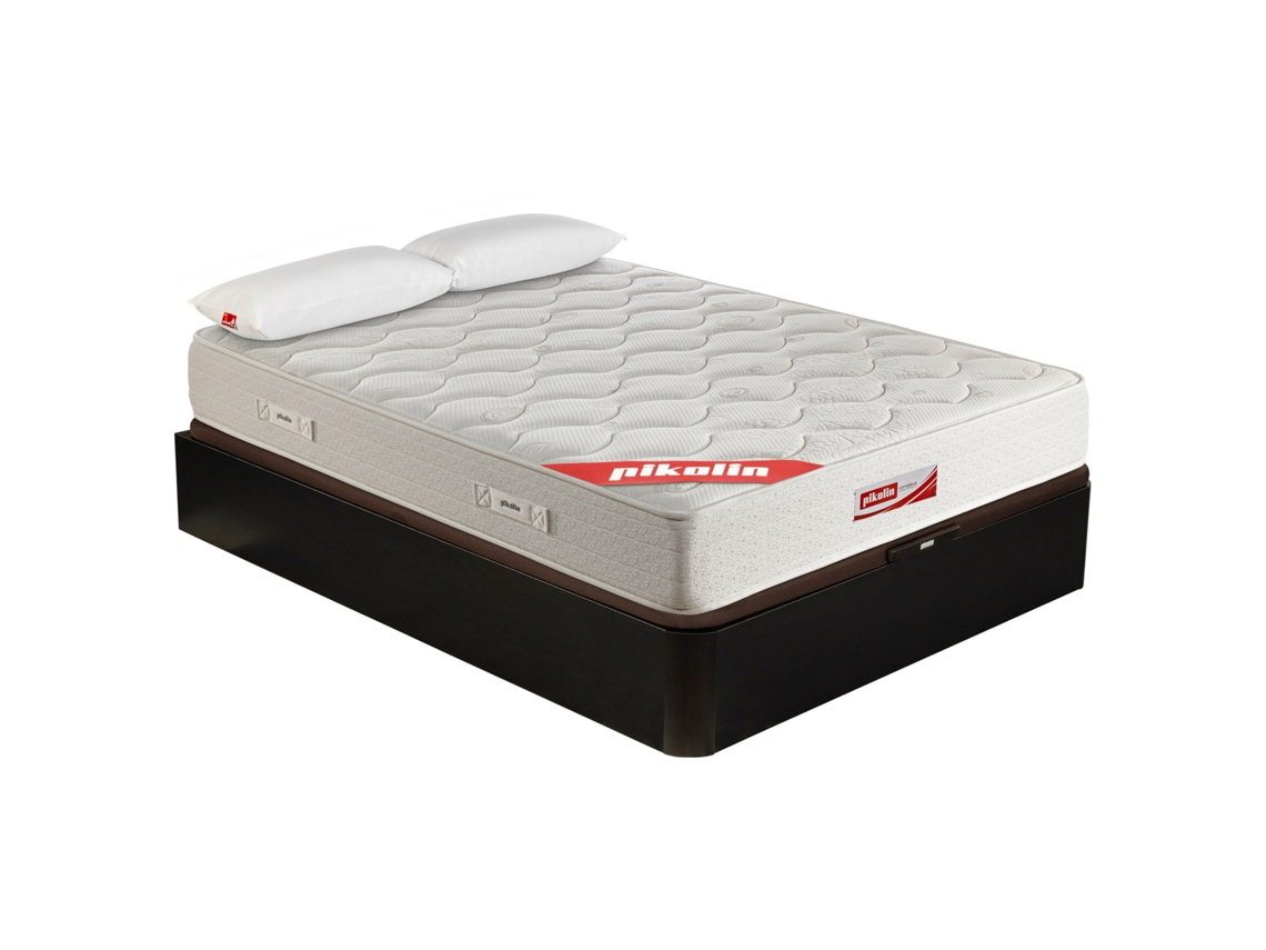 Pack PIKOLIN Sommier Wengué + Colchão de Molas Normablok + Almofada Grátis (160 x 200 - 57 Cm de Altura)
