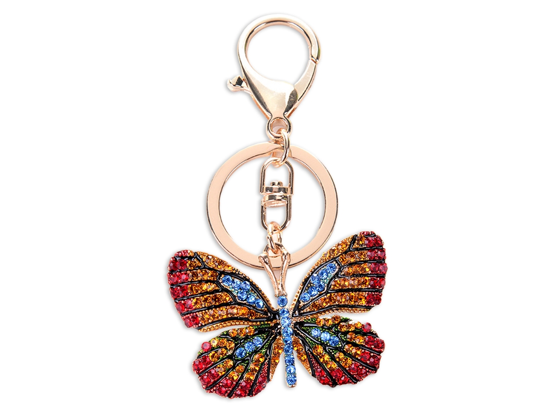 Chaveiro Com Pingente De Bolsa, Bolsa Fofa Em Formato De Borboleta, Cristal, Strass Brilhante, Para Mulheres E Meninas Aquaforge