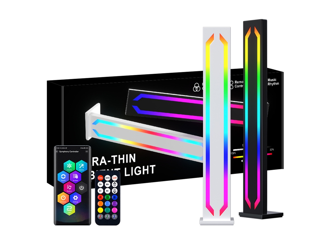 Rebe-luz Ambiental Led Bt Com Controle De Som E Ritmo, Luzes Rgb Phantom, Controle Remoto E App Para Festa E Noite