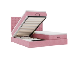 Estrutura de Cama Otomana com Colchões 160x200 cm Veludo Rosa MAISON EXCLUSIVE
