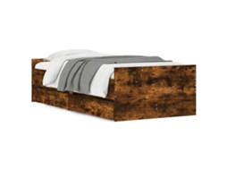 Bed Frame, Bed Frames Vidaxl Marrom Madeira Processada (90 X 190 Cm)