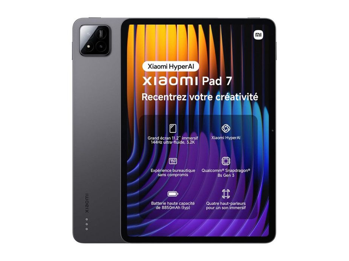 Xiaomi Pad 7 Smart Tablet (12256 GB, Snapdragon 7 Gen 3, tela de 11,2", resolução de 3,2K, 144 Hz, bateria de 8850 mAh, carregamento de 45 W, preto, vídeo 4K)