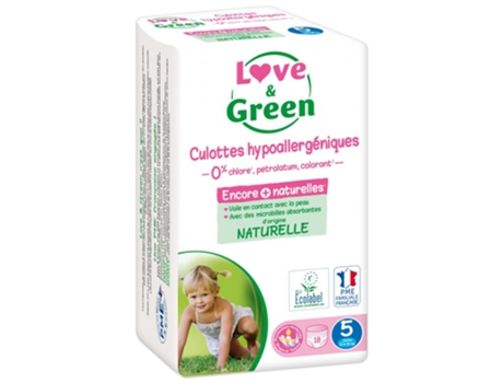 Calcinha Hipoalergênica 18 Calcinha Tamanho 5 12-18 kg LOVE & GREEN