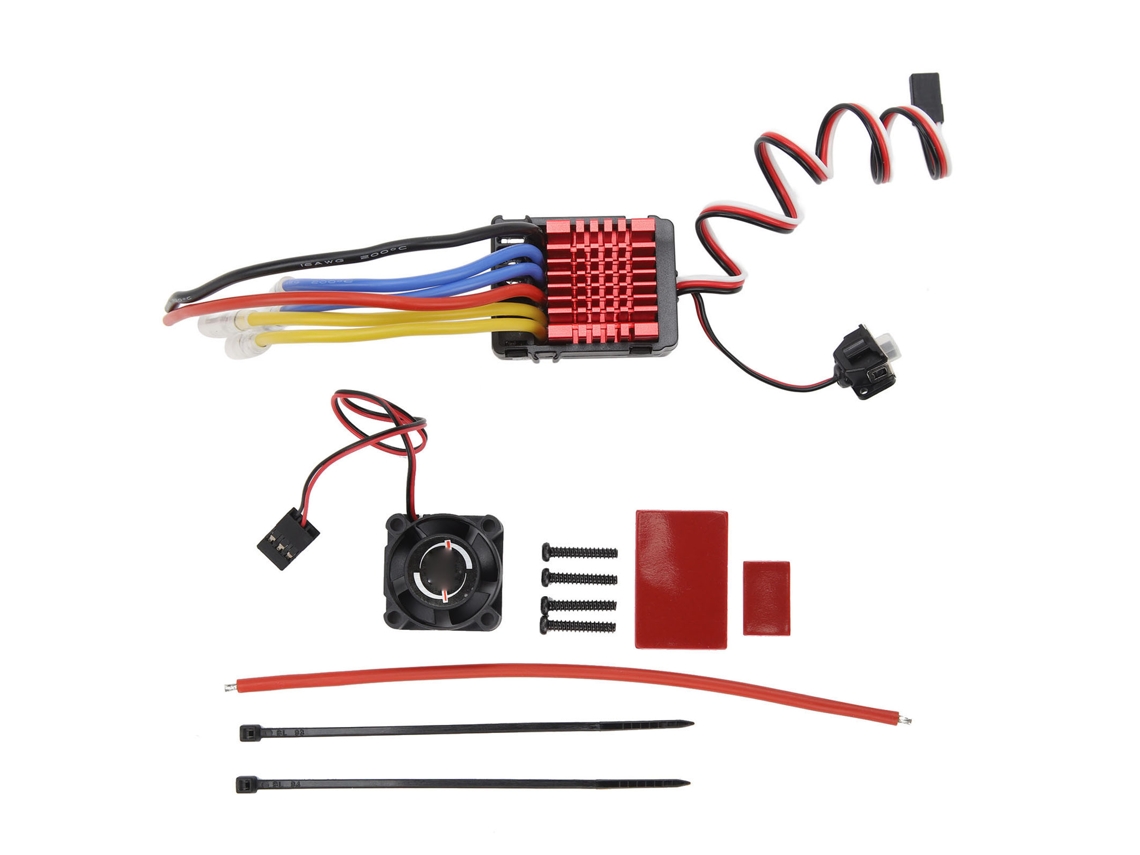 Controlador De Velocidade Elétrico Esc De 80a Com Escova Impermeável Para Carros Rc 1/8 E 1/10 Com Dissipação De Calor