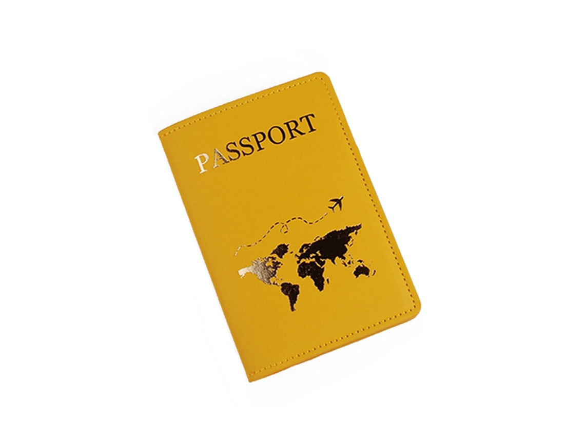 Porta-passaporte Elegante Em Couro Pu Com Impressão De Letras, Porta, Etiqueta De Bagagem E Porta, Endereço Para Mala