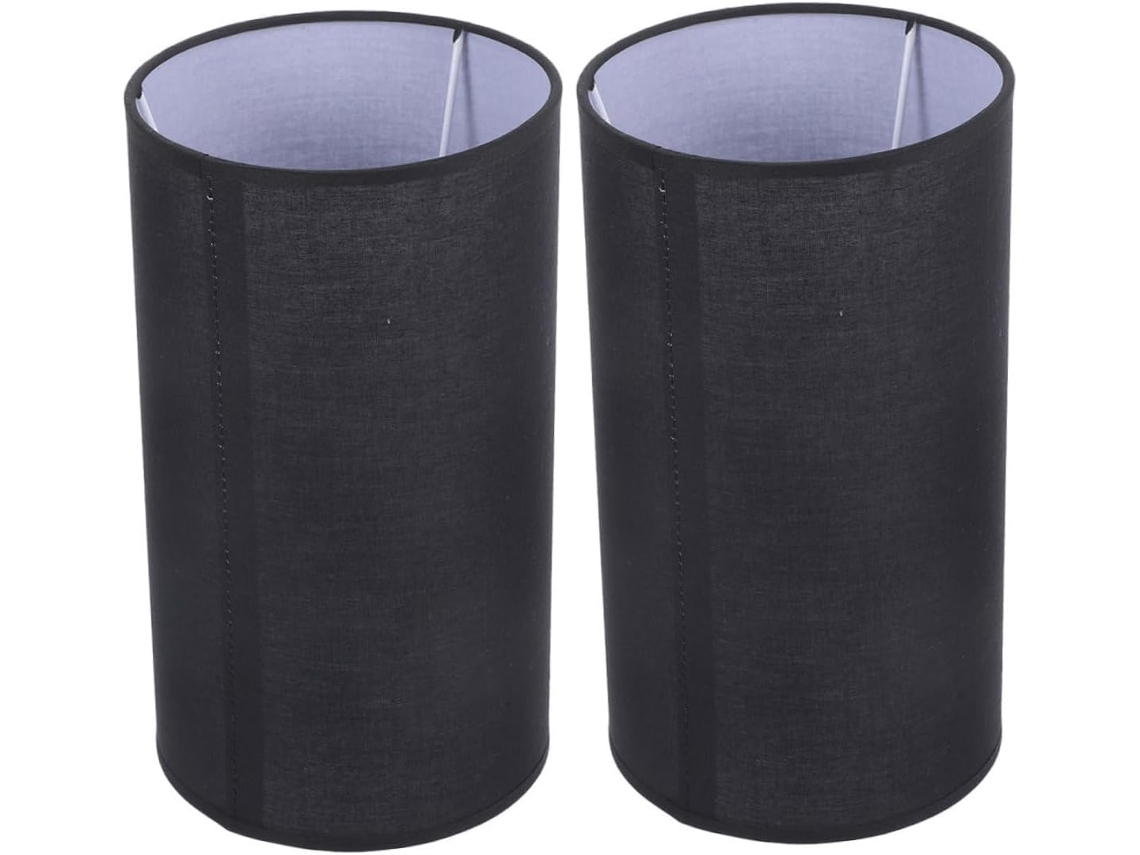 Conjunto de 2 Luminárias de Parede Vintage em Tecido Preto. SFUSHOS