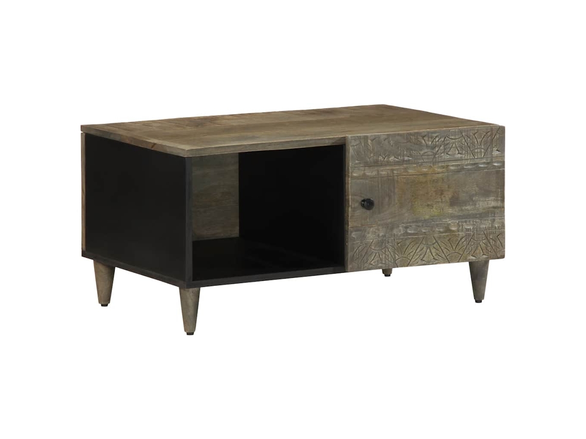 Vidaxl Mesa Centro Cinzento Claro 80x50x40 Cm Madeira Mangueira Maciça