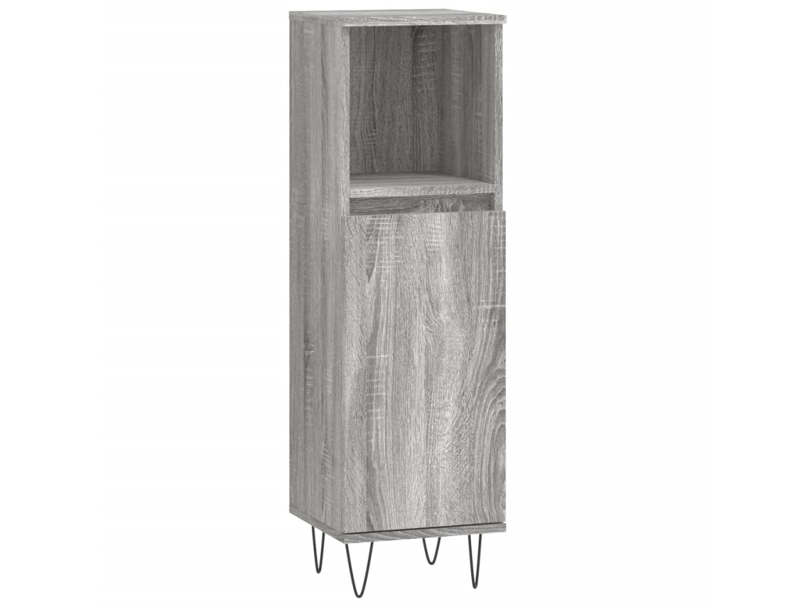 Armário de Wc Derivados de Madeira Sonoma Cinzento MAISON EXCLUSIVE (30x30x100 cm)