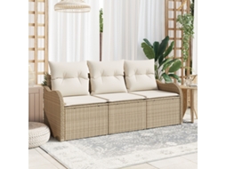 Conjunto De Sofá De Jardim Com Almofadas Bege Rattan Poliéster Wsd850482 Lovely Home