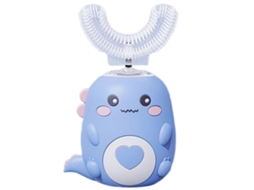 Escova de Dentes Elétrica Infantil em Formato U com Design Animal Desenho Animado e Cerdas Macias Silicone. GOKOCO