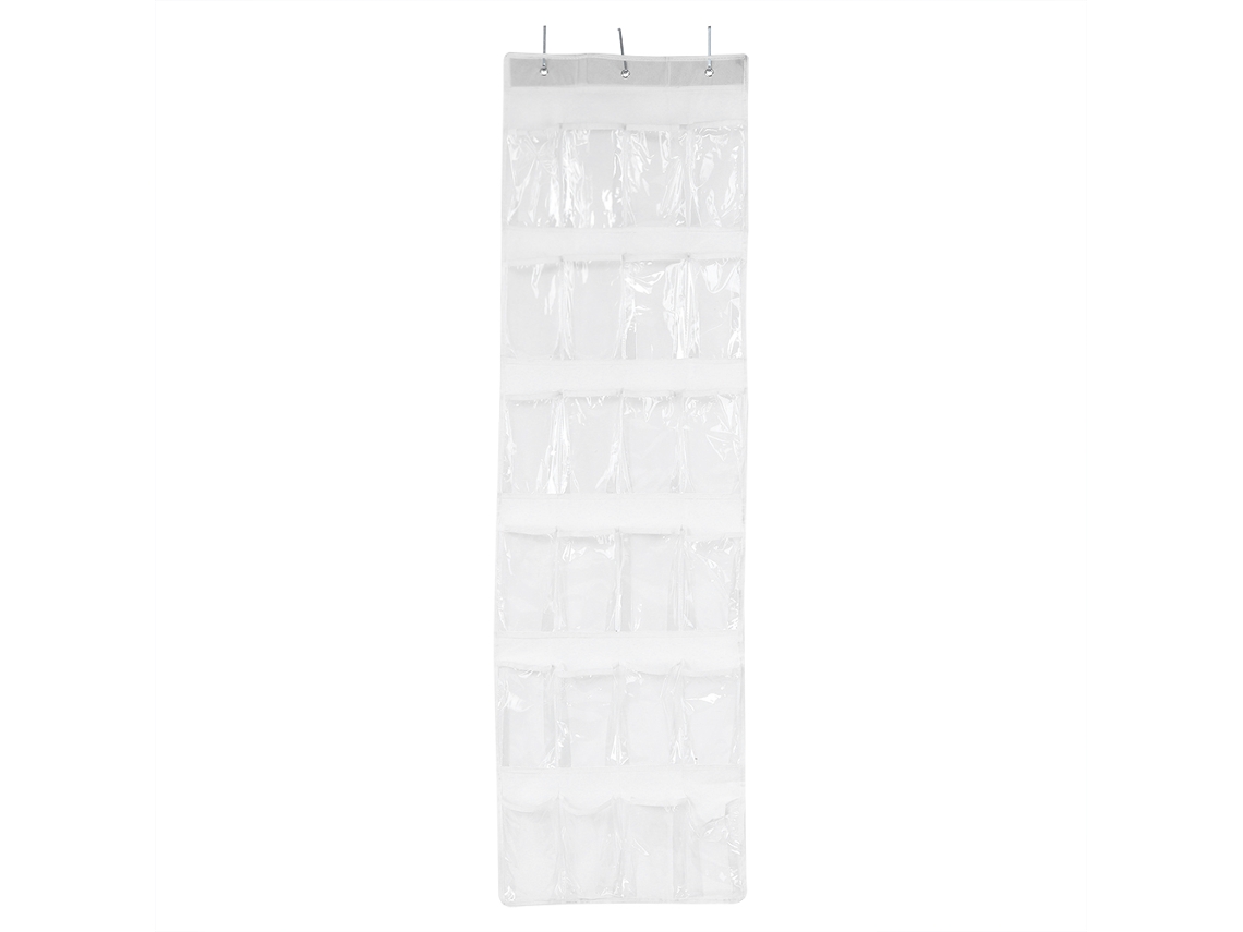 Bolsa de Armazenamento Suspensa Transparente com 24 Bolsos para Sapatos e Acessórios Organizer Rack S/MARCA