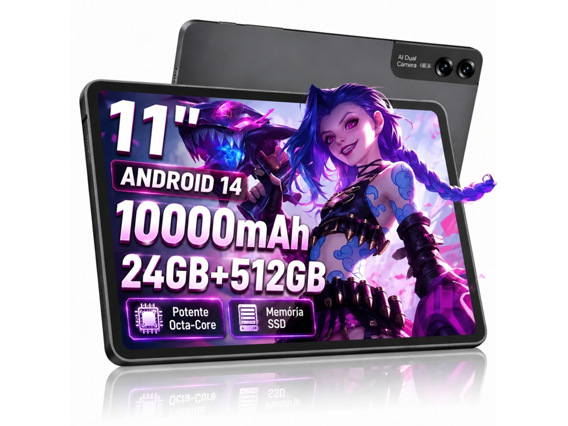 Tablet Tátil De 11 Polegadas, Tablet Android 14, 24 Gb De Ram E 512 Gb De Rom