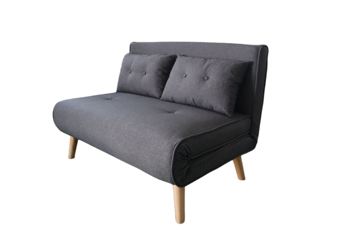 Sofá-Cama de 2 Lugares em Tecido Cinzento Escuro Doris CONCEPT U