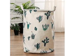Cesto De Roupa Grande Verde Com Padrão De Cactos, Cesto De Armazenamento, Quarto Infantil, Organizador Doméstico, Berçário Aquaforge