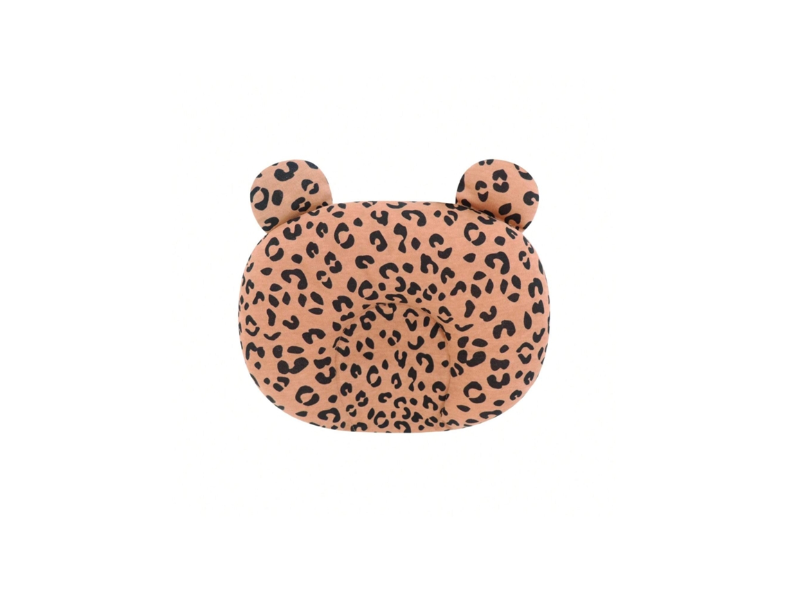 Travesseiro Bebê De Algodão Puro Com Orelhas De Urso, Fofo Redondo Em Forma De Cabeça, Calmante, 25cm De Largura X 18cm De Altura