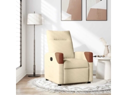 Vidaxl Poltrona Reclinável Tecido Cor Creme