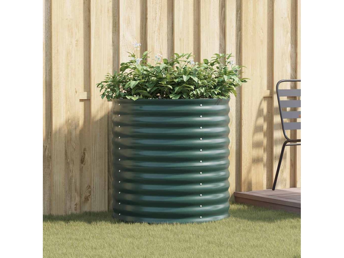 Vidaxl Cama Elevada Verde 80 X 80 X 81 Cm Aço