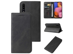 Capa De Couro Com Fecho Magnético Para Samsung Galaxy A20s