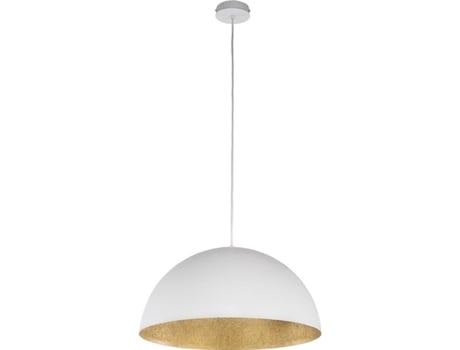 Lâmpada de Suspensão Tuba In Fibra de Vidro Branco Ouro 90X90X125 Cm EPIKASA