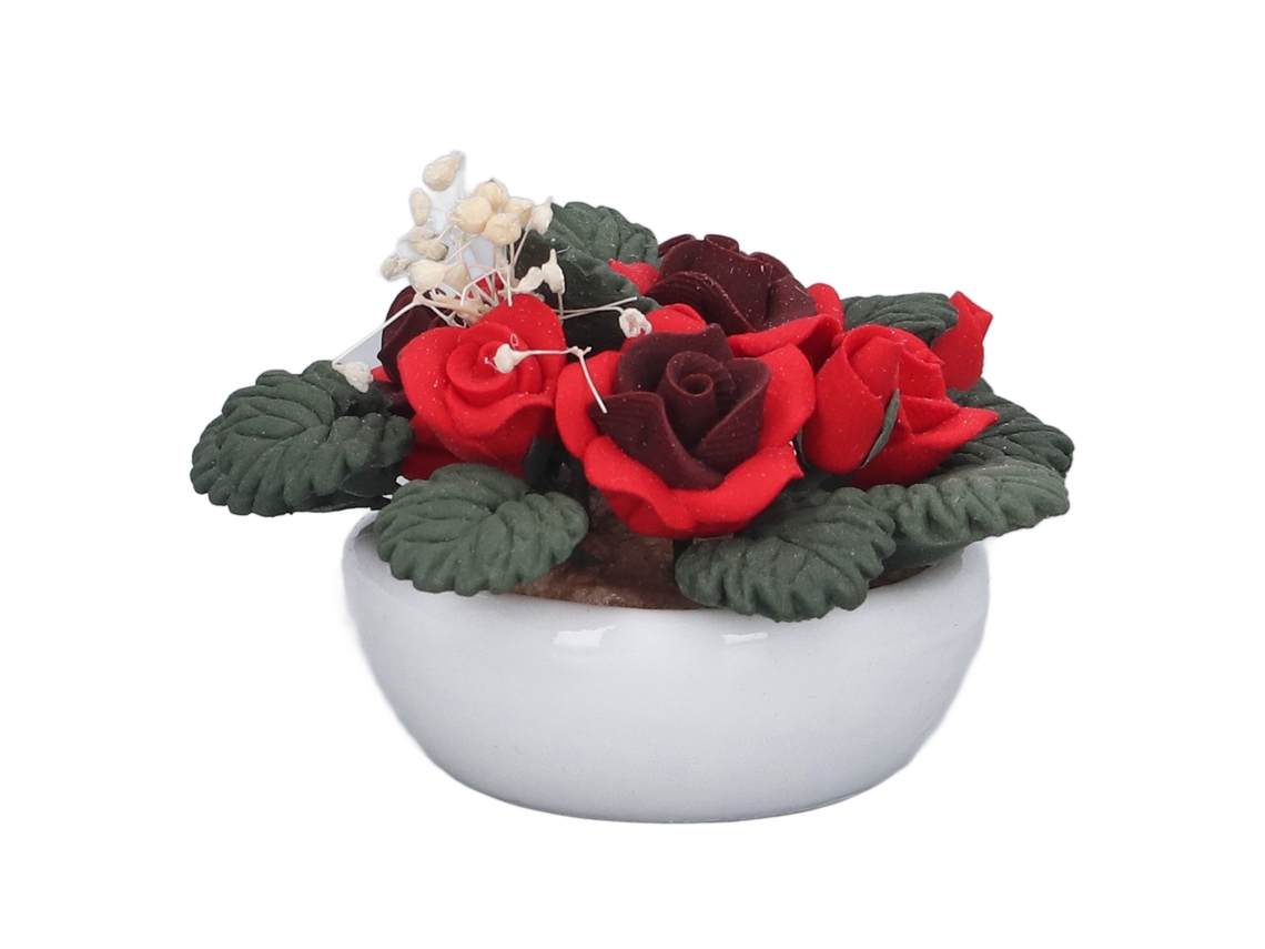 Bonsái De Flores Miniatura Realista Para Casa De Muñecas 1/12 Balcón Sala De Estar