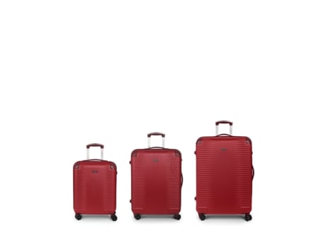 Conjunto de 3 Malas de Viagem GABOL Cabine, Média e Grande expansíveis Balance XP rígidas Vermelho (77x55x33 cm - 220 L)