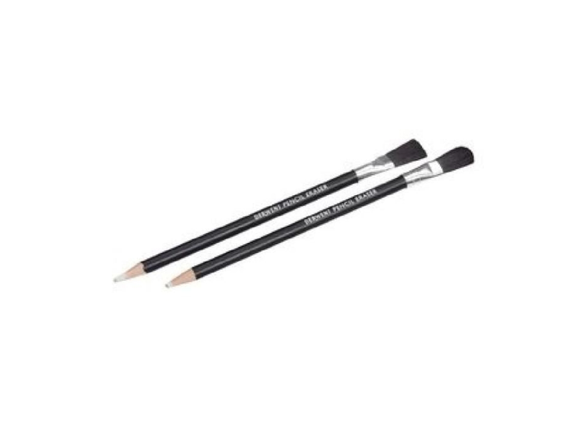 Lápis borracha de precisão - DERWENT - Conjunto de 2 - Branco - Pincel integrado - Apagamento preciso