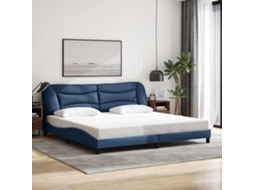 Vidaxl Estrutura De Cama Sem Colchão Hvar 200x200 Cm Tecido Azul