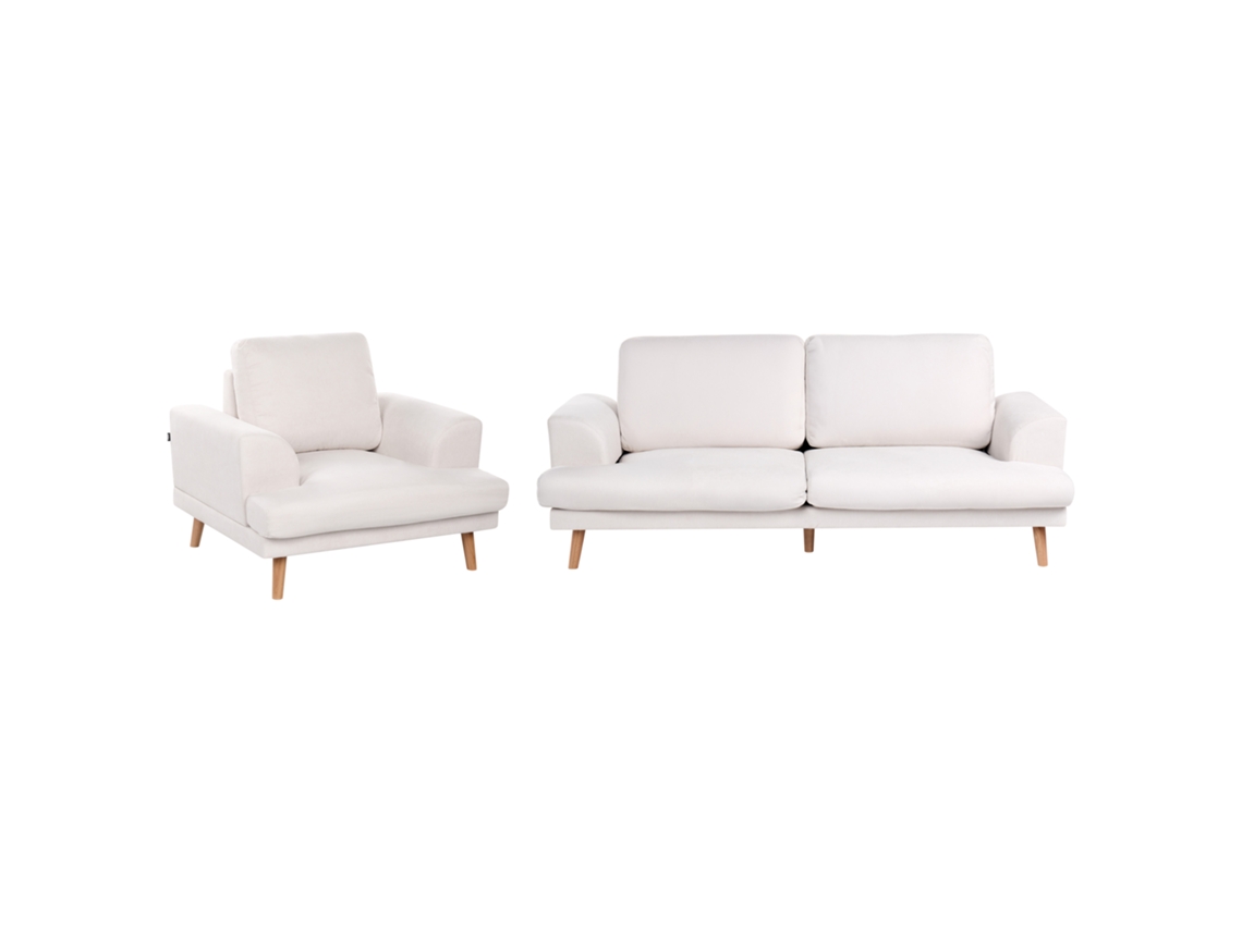 Sofá Elegante E Sofisticado Em Tecido Beliani Kildal De Tecido Creme Claro 183x96x90